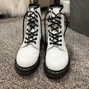 White 1460's lace up dr. Martens